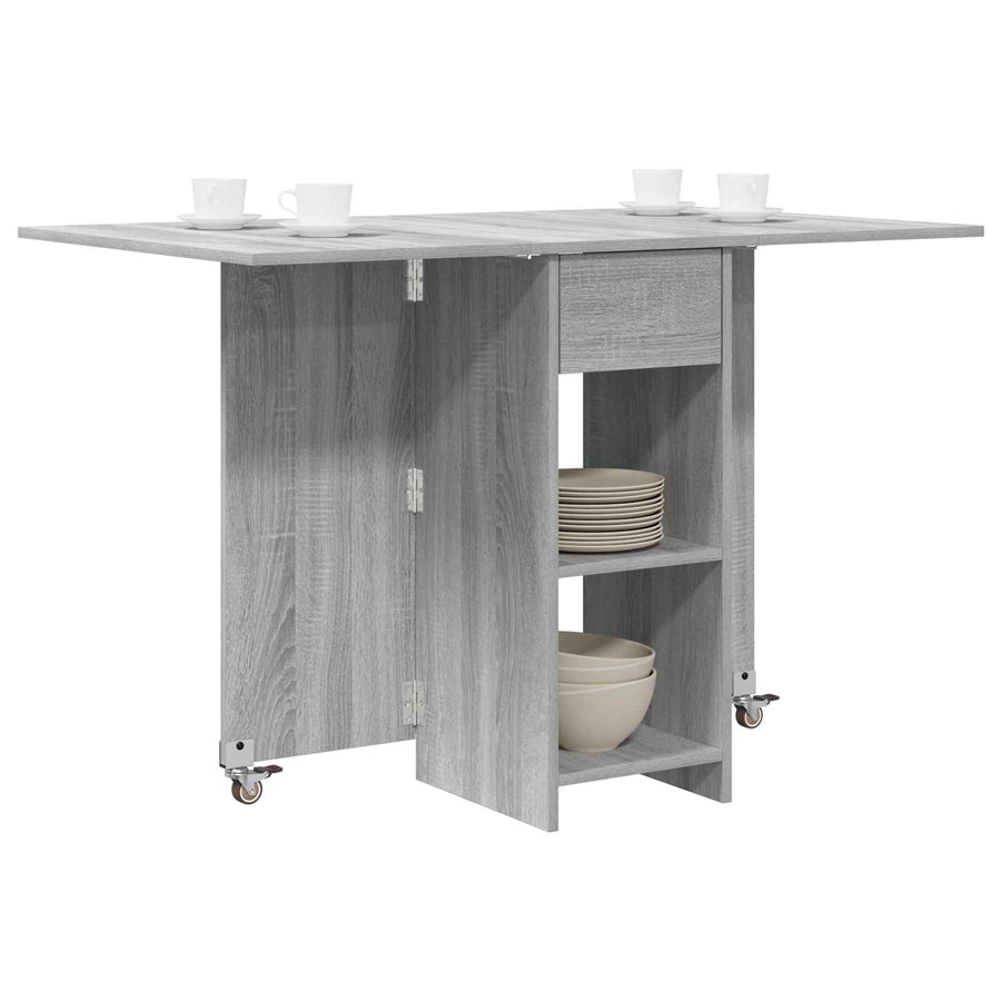 Eettafel 115 x 70 x 75 cm Bewerkt hout Grijs Sonoma Rechthoekig