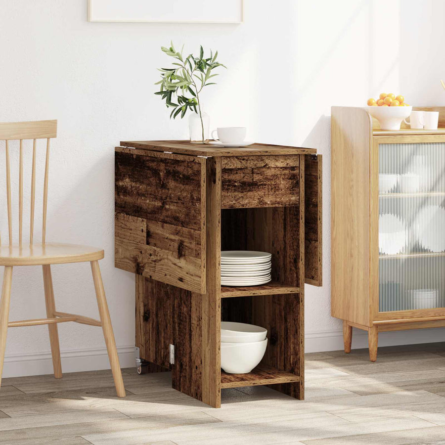 Eettafel 115 x 70 x 75 cm Bewerkt hout Oud hout Rechthoekig