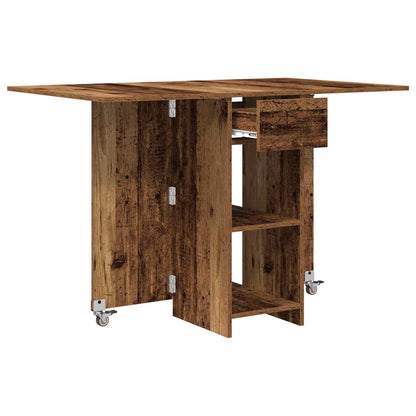 Eettafel 115 x 70 x 75 cm Bewerkt hout Oud hout Rechthoekig