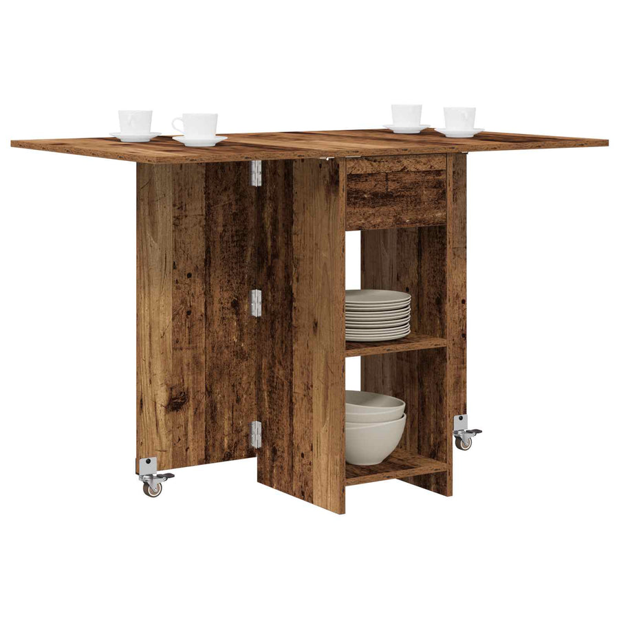 Eettafel 115 x 70 x 75 cm Bewerkt hout Oud hout Rechthoekig