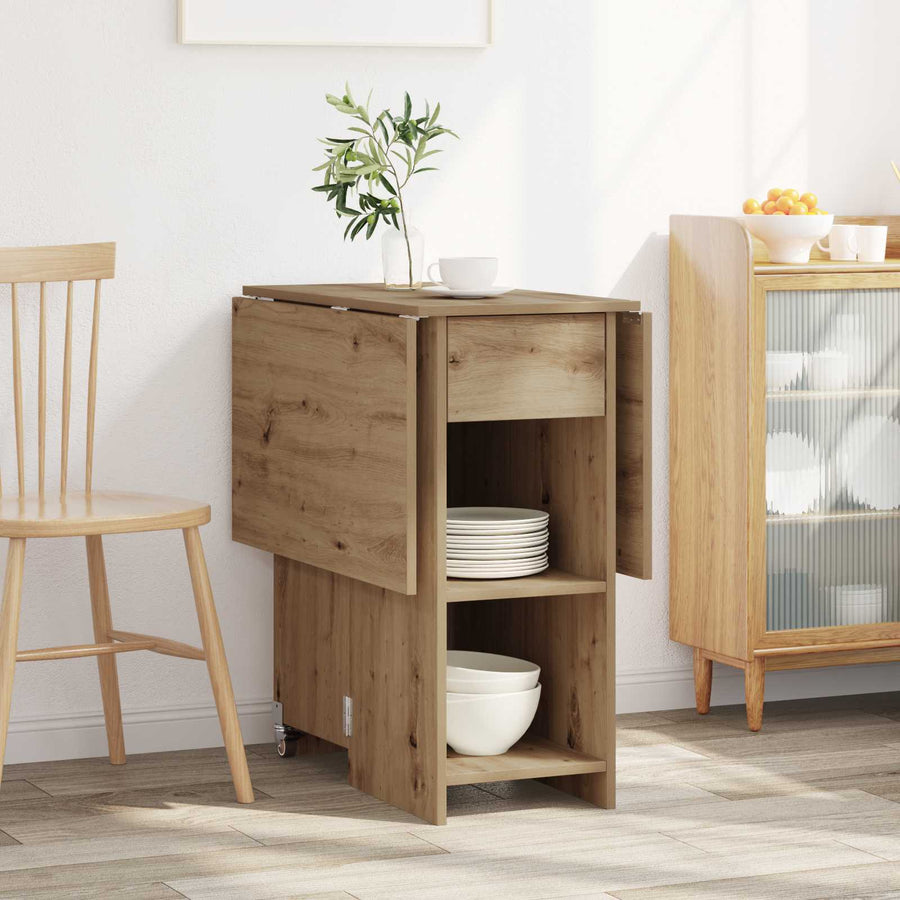 Eettafel 115 x 70 x 75 cm Bewerkt hout Artisanaal eiken
