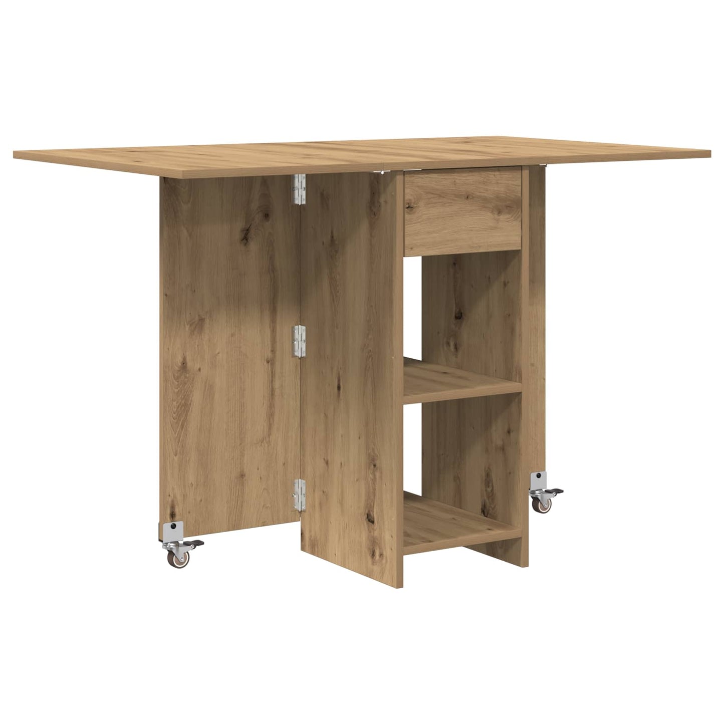 Eettafel 115 x 70 x 75 cm Bewerkt hout Artisanaal eiken
