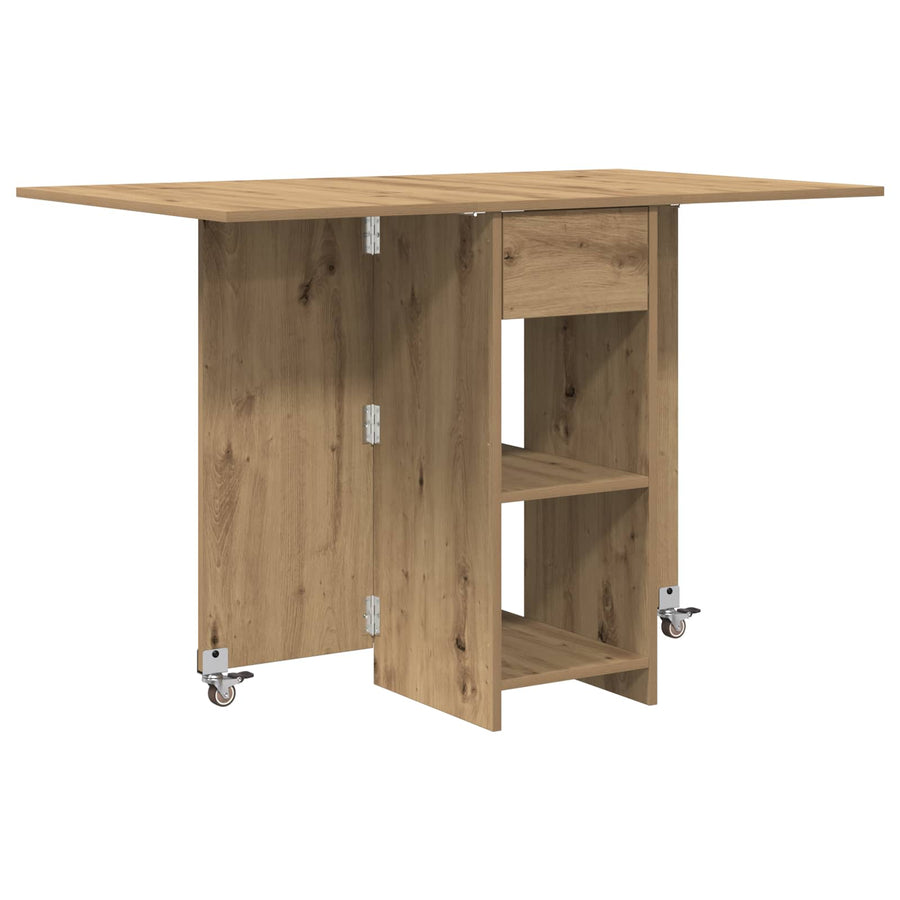 Eettafel 115 x 70 x 75 cm Bewerkt hout Artisanaal eiken