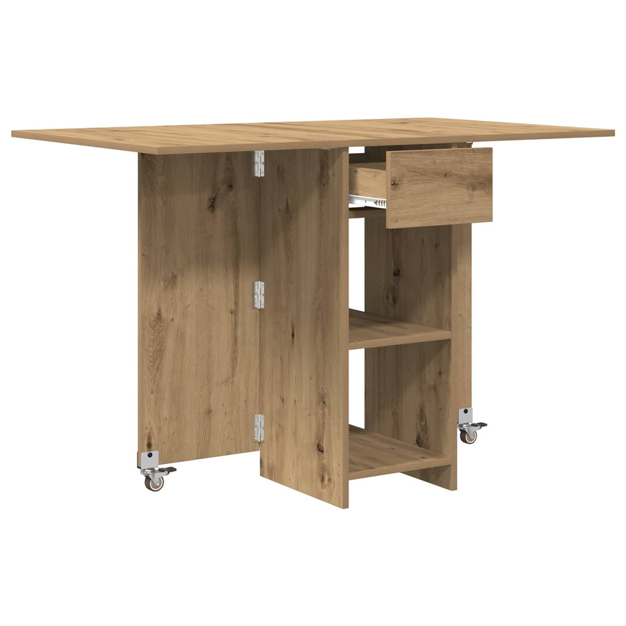 Eettafel 115 x 70 x 75 cm Bewerkt hout Artisanaal eiken