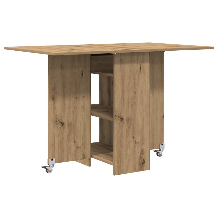 Eettafel 115 x 70 x 75 cm Bewerkt hout Artisanaal eiken