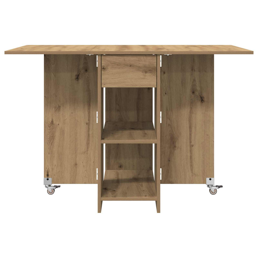 Eettafel 115 x 70 x 75 cm Bewerkt hout Artisanaal eiken