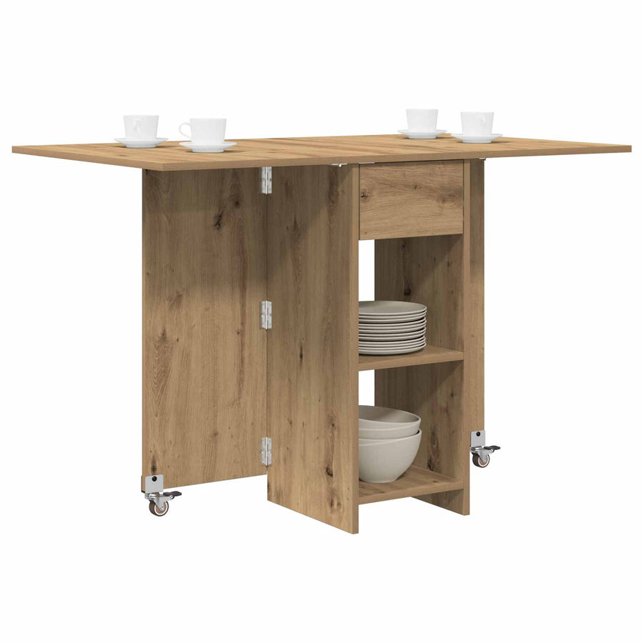 Eettafel 115 x 70 x 75 cm Bewerkt hout Artisanaal eiken