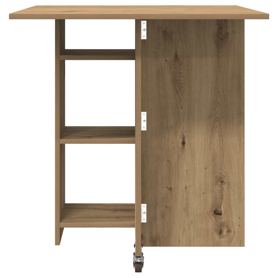 Eettafel 115 x 70 x 75 cm Bewerkt hout Artisanaal eiken