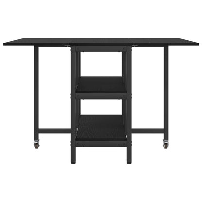 Eettafel 122 x 80 x 76,5 cm Bewerkt hout Zwart eiken