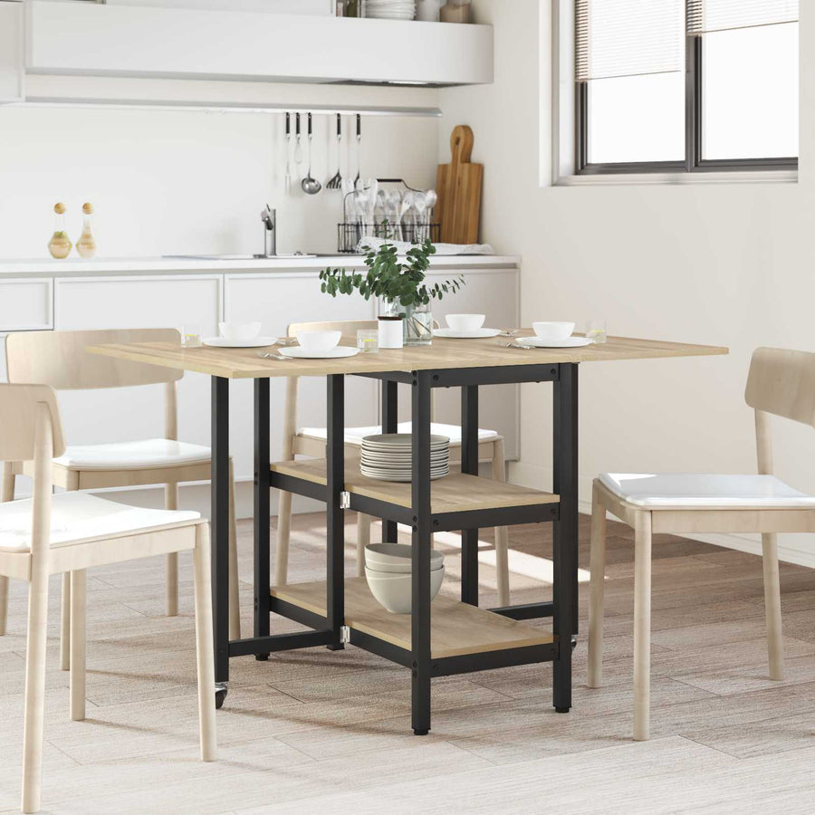 Eettafel 122 x 80 x 76,5 cm Bewerkt hout Sonoma Eiken