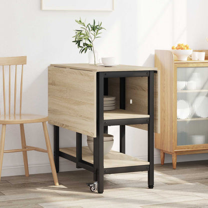 Eettafel 122 x 80 x 76,5 cm Bewerkt hout Sonoma Eiken