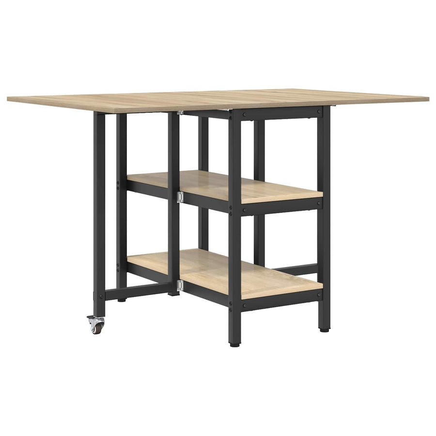 Eettafel 122 x 80 x 76,5 cm Bewerkt hout Sonoma Eiken