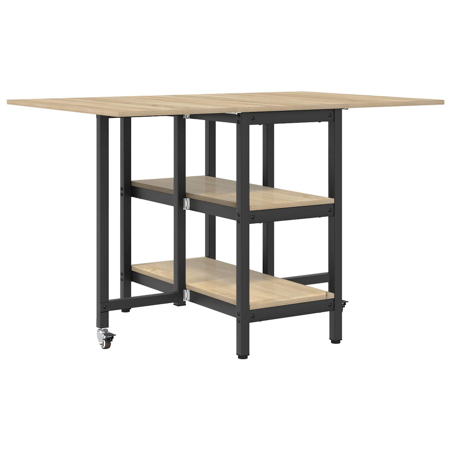 Eettafel 122 x 80 x 76,5 cm Bewerkt hout Sonoma Eiken