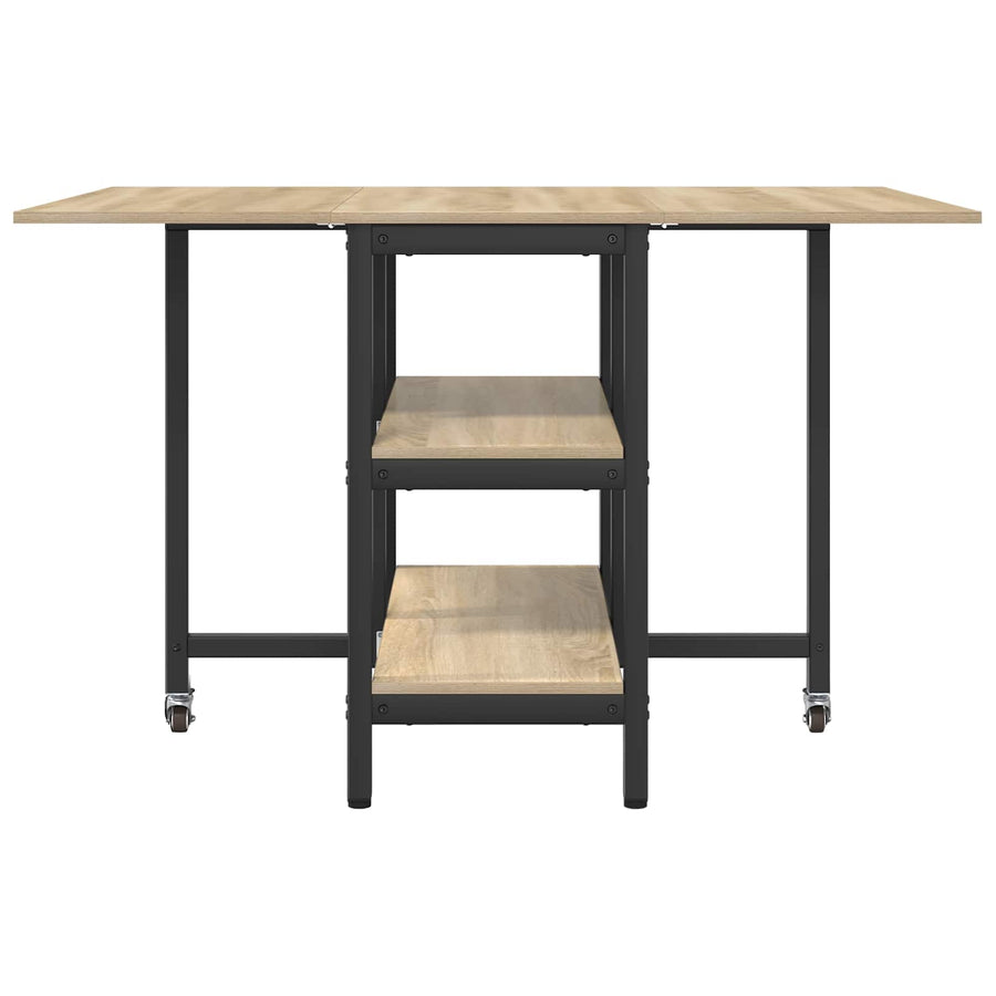 Eettafel 122 x 80 x 76,5 cm Bewerkt hout Sonoma Eiken