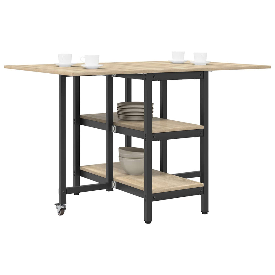 Eettafel 122 x 80 x 76,5 cm Bewerkt hout Sonoma Eiken