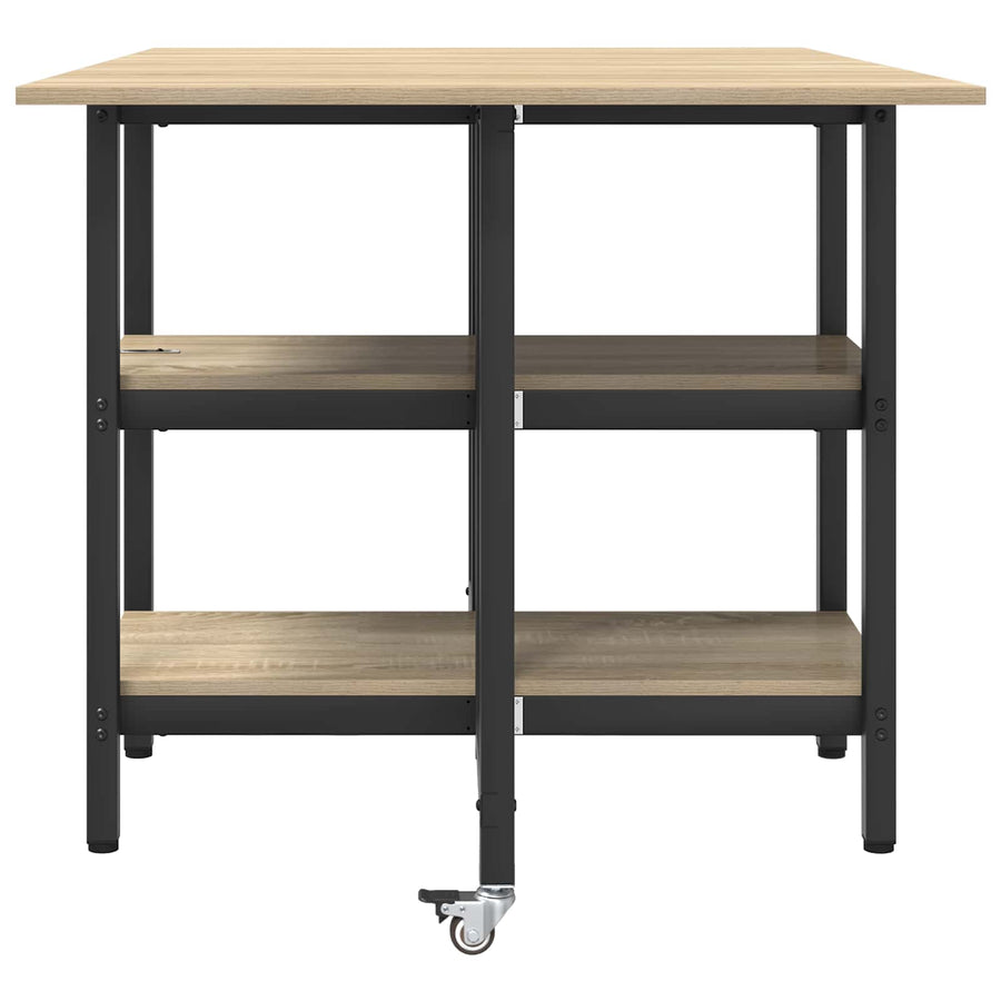 Eettafel 122 x 80 x 76,5 cm Bewerkt hout Sonoma Eiken