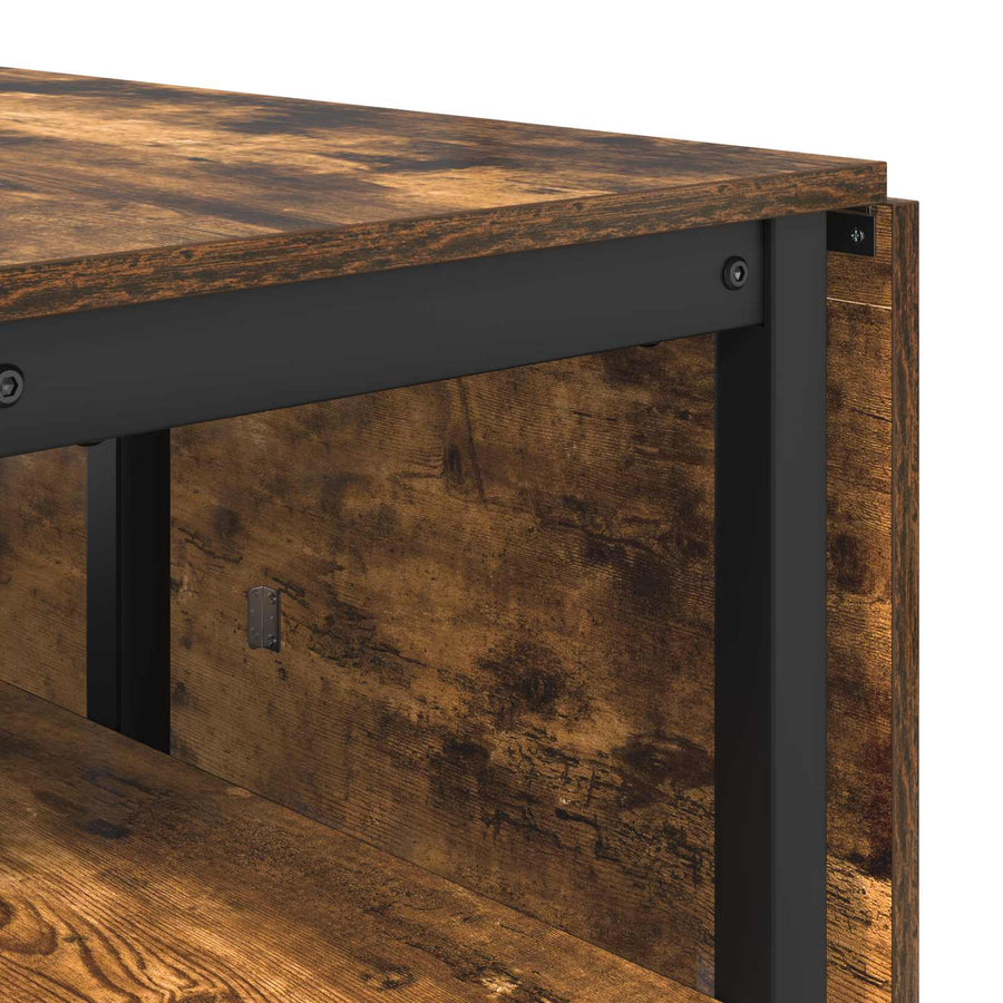 Eettafel 122 x 80 x 76,5 cm Bewerkt hout Gerookt eiken