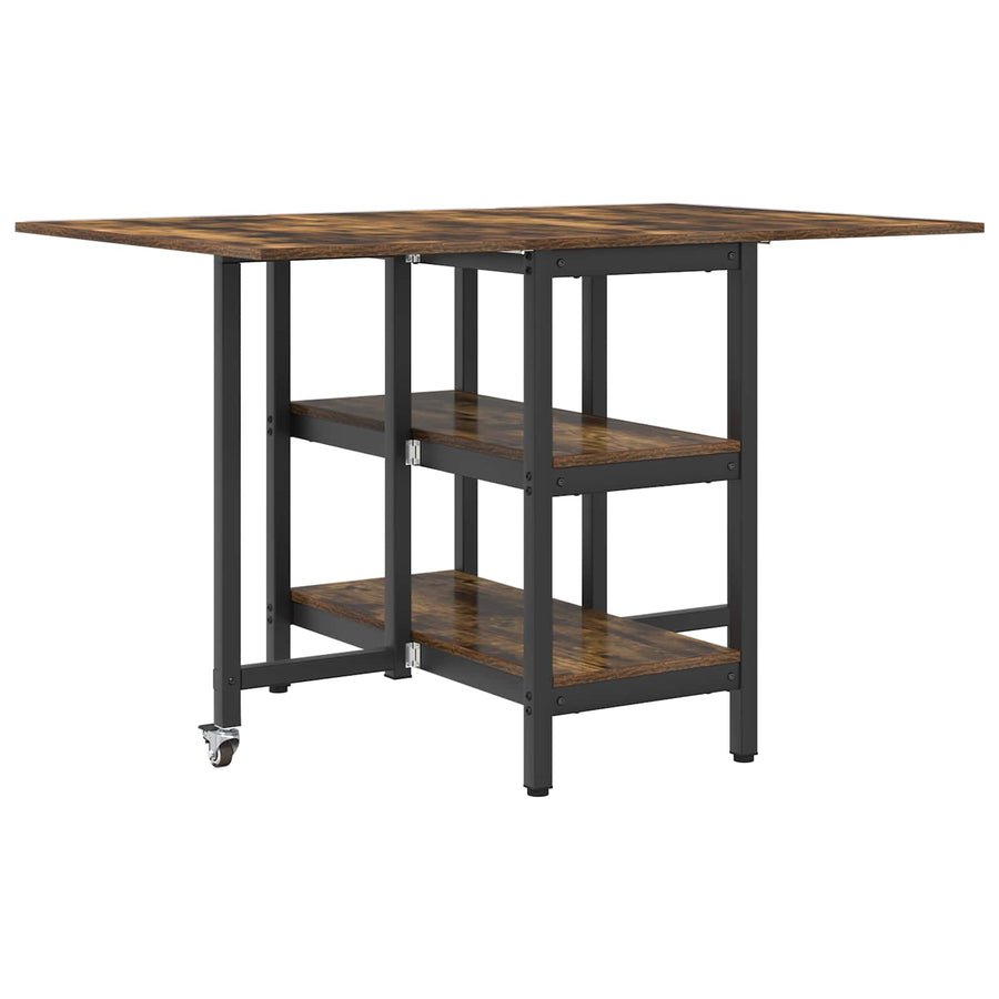 Eettafel 122 x 80 x 76,5 cm Bewerkt hout Gerookt eiken