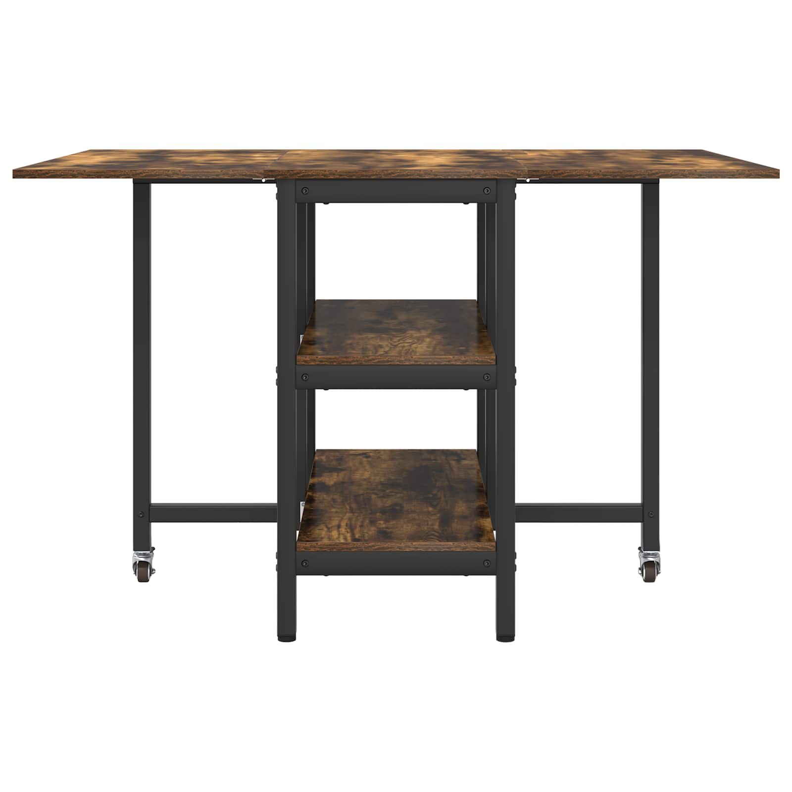 Eettafel 122 x 80 x 76,5 cm Bewerkt hout Gerookt eiken