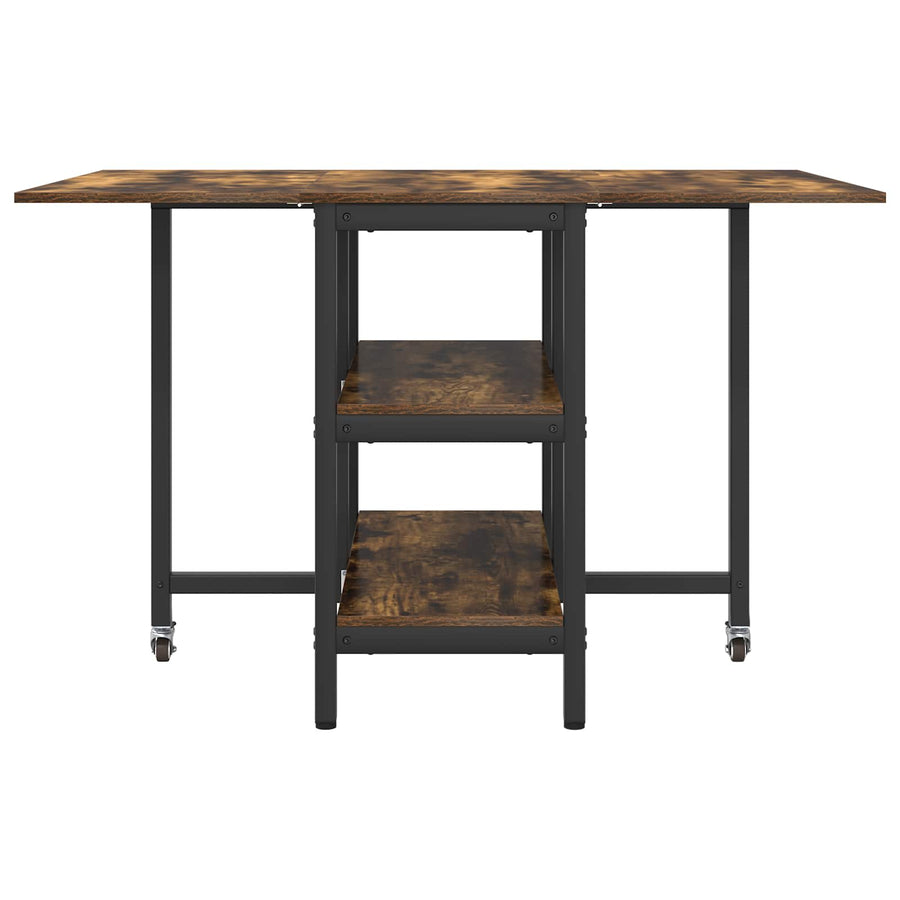 Eettafel 122 x 80 x 76,5 cm Bewerkt hout Gerookt eiken