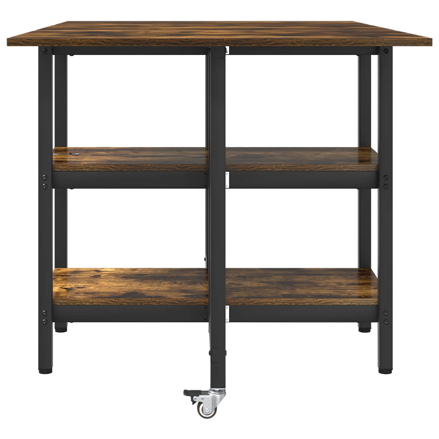 Eettafel 122 x 80 x 76,5 cm Bewerkt hout Gerookt eiken