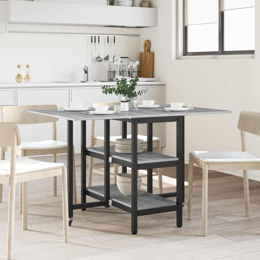 Eettafel 122 x 80 x 76,5 cm Bewerkt hout Grijs Sonoma