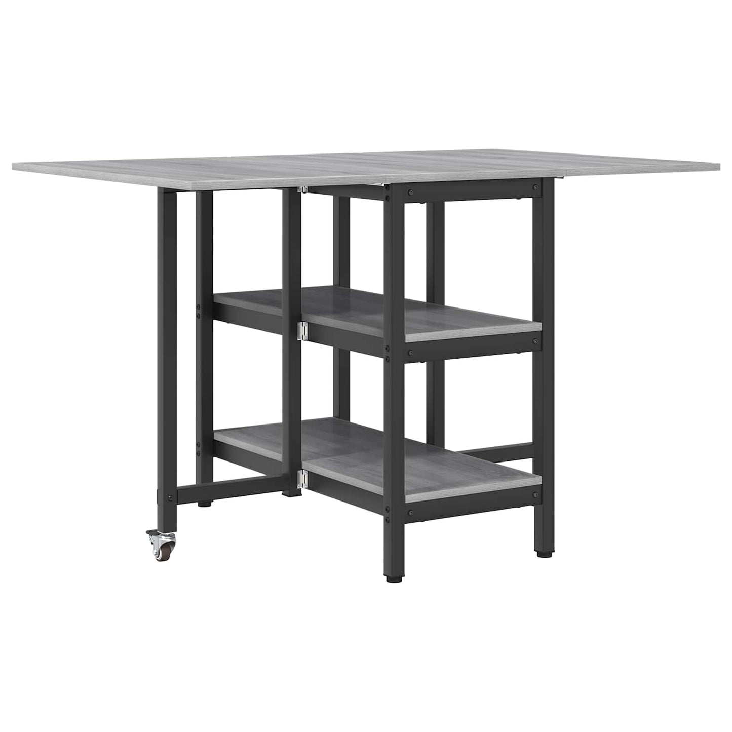 Eettafel 122 x 80 x 76,5 cm Bewerkt hout Grijs Sonoma