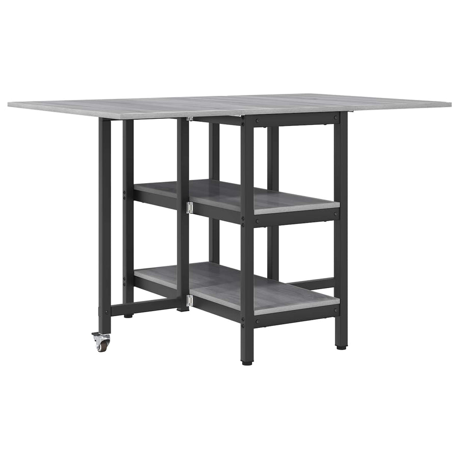 Eettafel 122 x 80 x 76,5 cm Bewerkt hout Grijs Sonoma