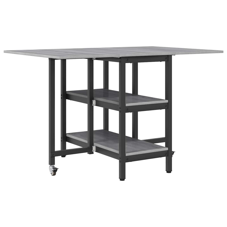 Eettafel 122 x 80 x 76,5 cm Bewerkt hout Grijs Sonoma