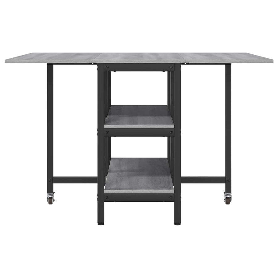 Eettafel 122 x 80 x 76,5 cm Bewerkt hout Grijs Sonoma