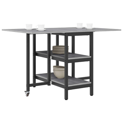 Eettafel 122 x 80 x 76,5 cm Bewerkt hout Grijs Sonoma