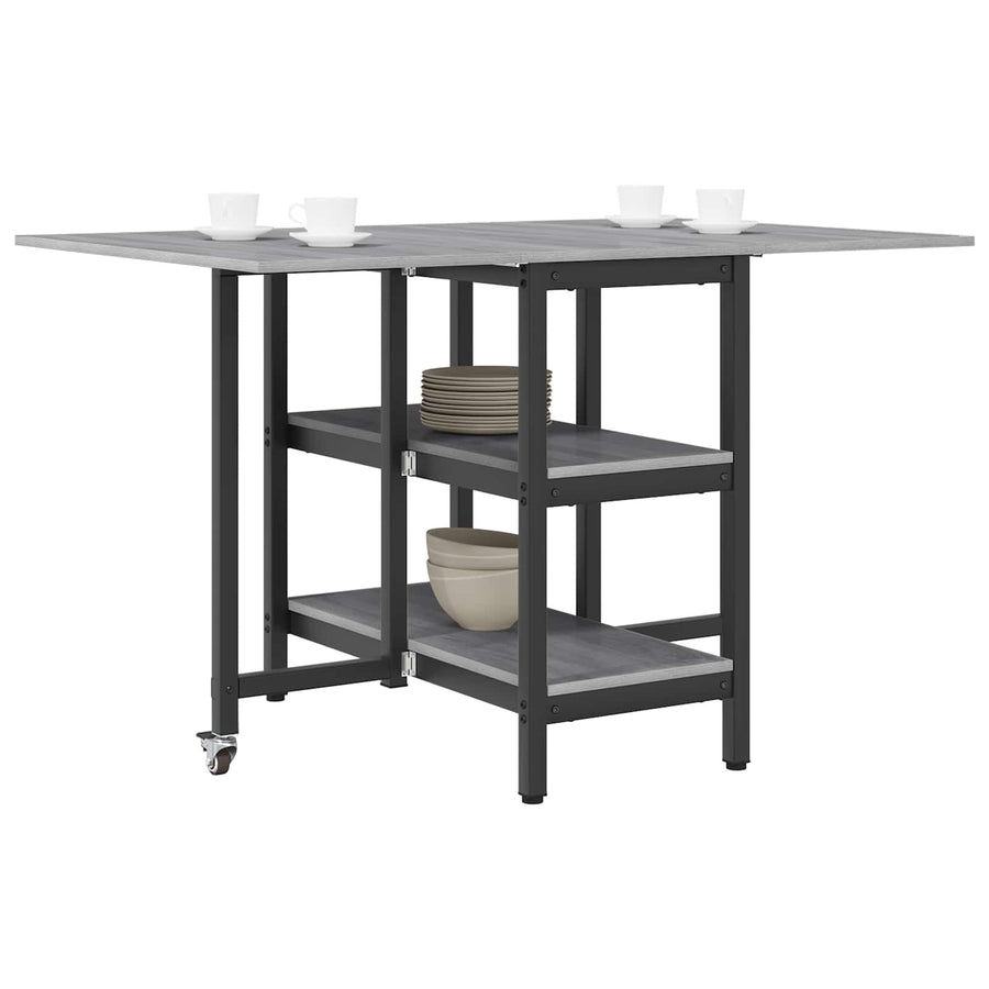 Eettafel 122 x 80 x 76,5 cm Bewerkt hout Grijs Sonoma