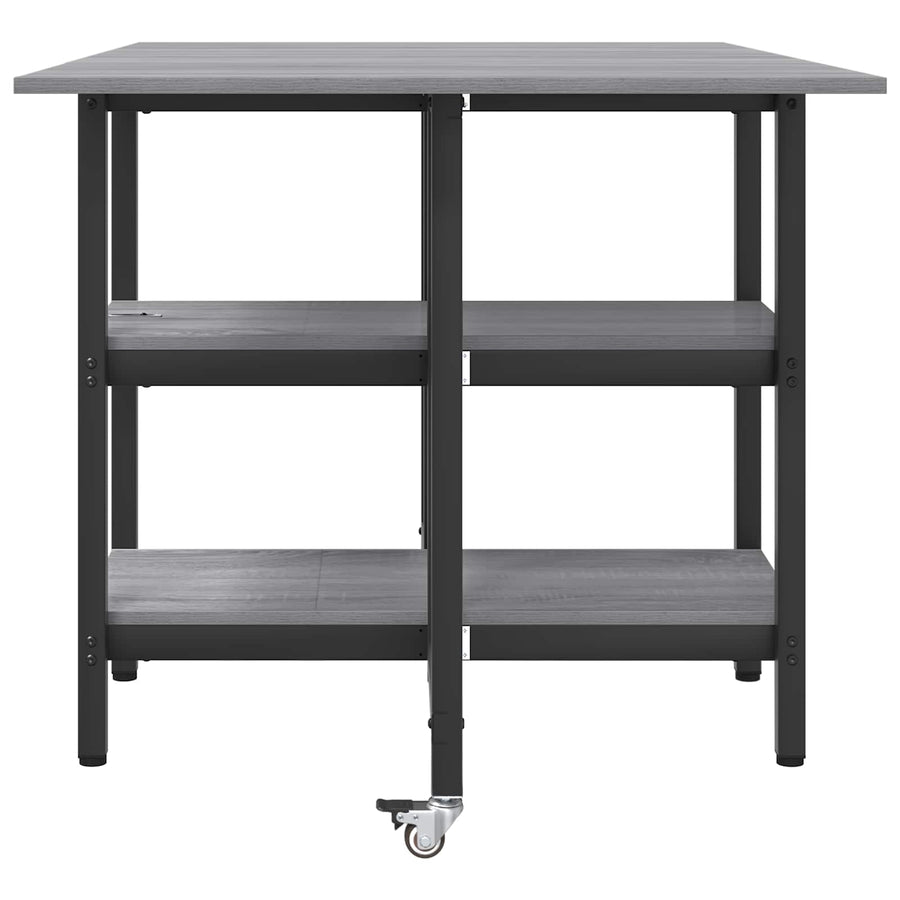 Eettafel 122 x 80 x 76,5 cm Bewerkt hout Grijs Sonoma