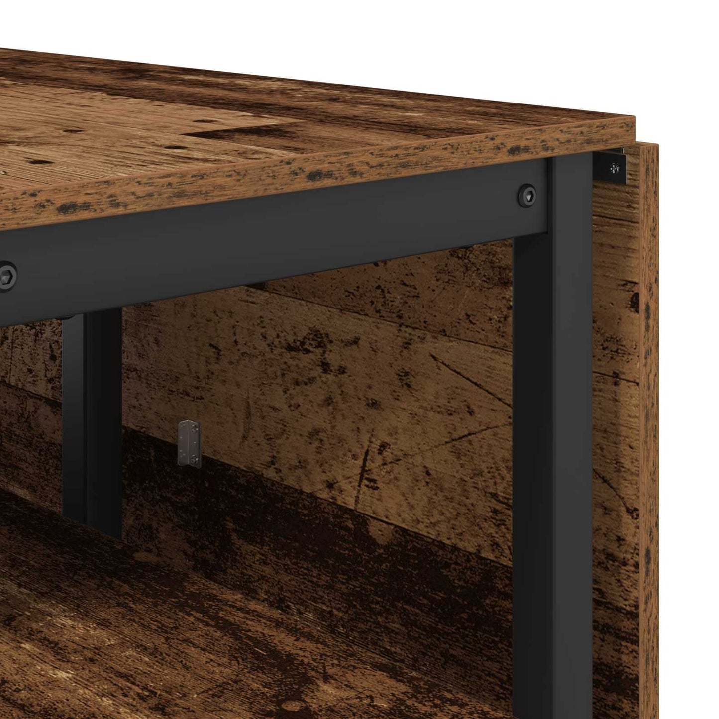 Eettafel 122 x 80 x 76,5 cm Bewerkt hout Oud hout Rechthoekig