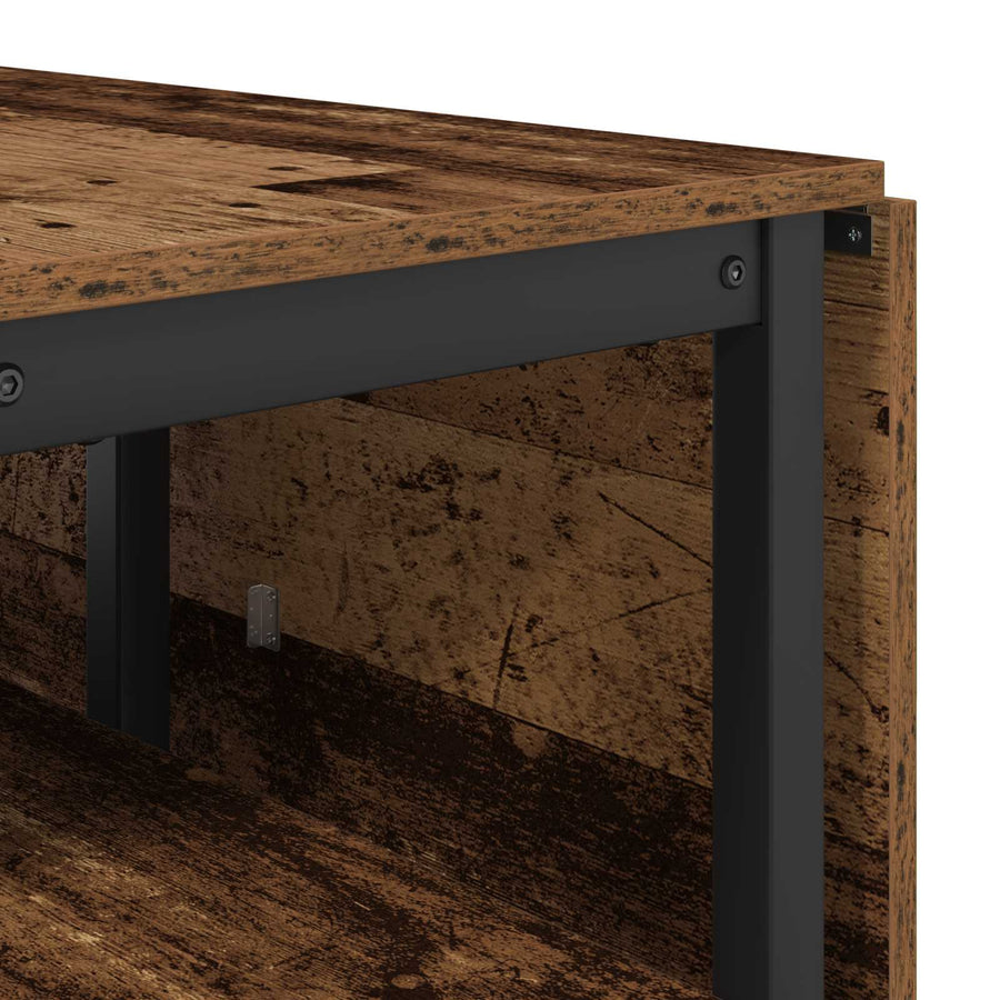 Eettafel 122 x 80 x 76,5 cm Bewerkt hout Oud hout Rechthoekig