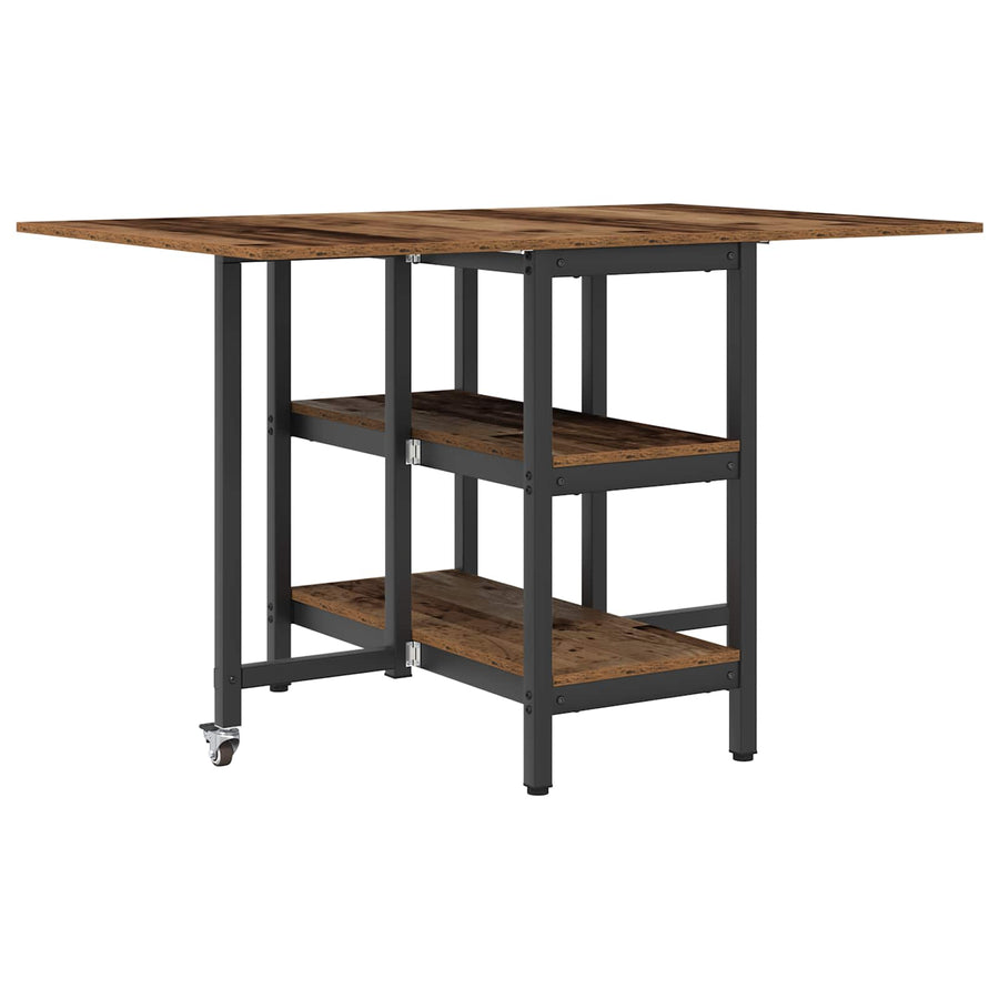 Eettafel 122 x 80 x 76,5 cm Bewerkt hout Oud hout Rechthoekig