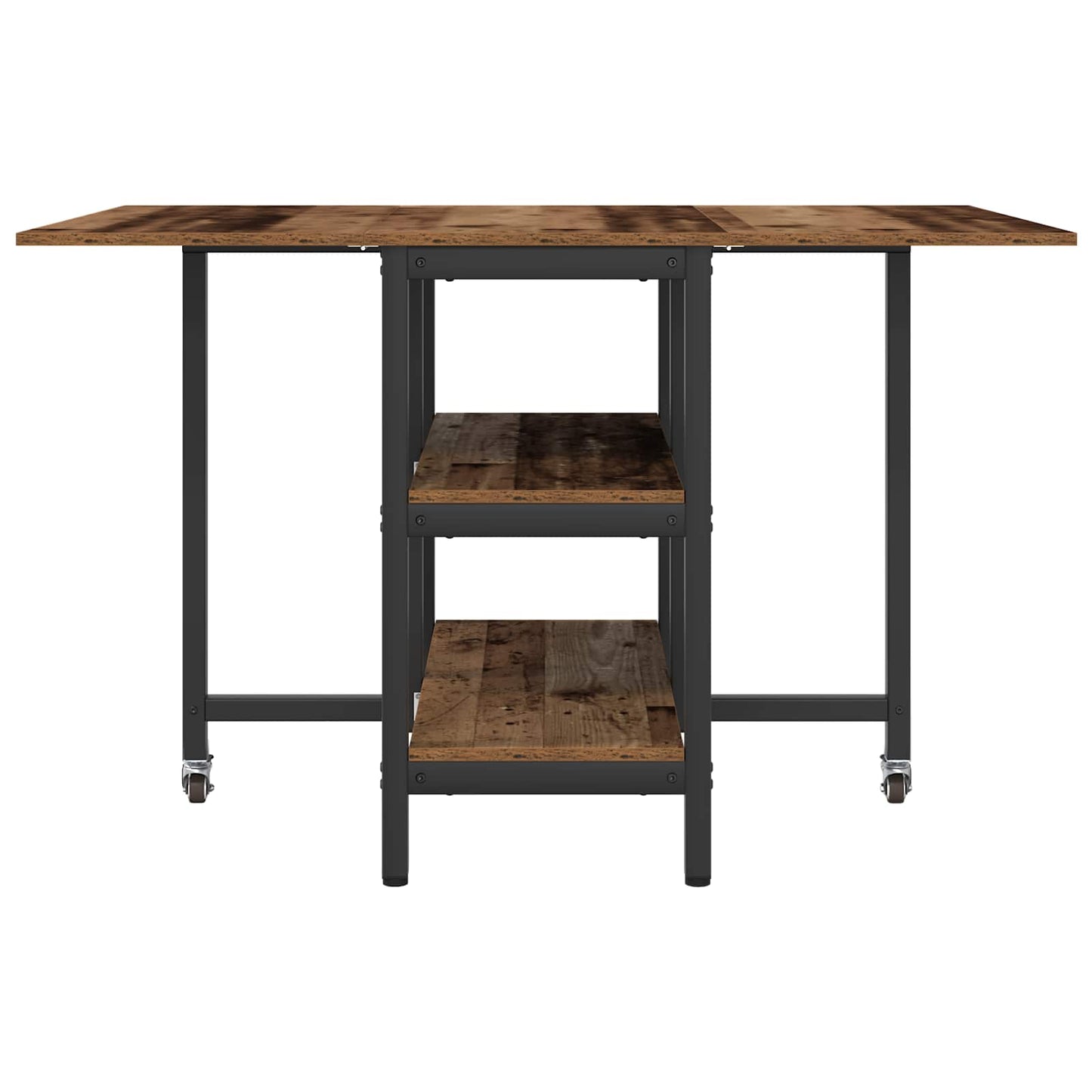 Eettafel 122 x 80 x 76,5 cm Bewerkt hout Oud hout Rechthoekig