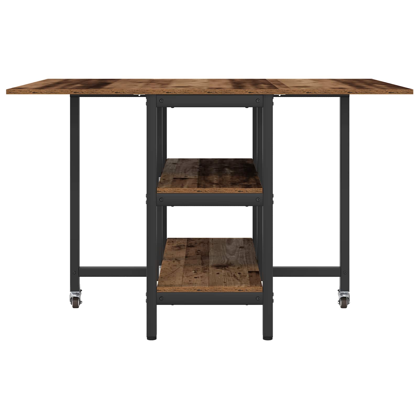 Eettafel 122 x 80 x 76,5 cm Bewerkt hout Oud hout Rechthoekig