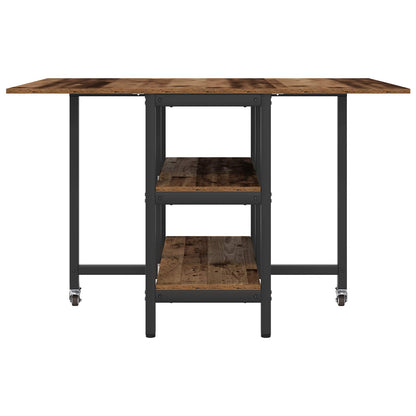 Eettafel 122 x 80 x 76,5 cm Bewerkt hout Oud hout Rechthoekig