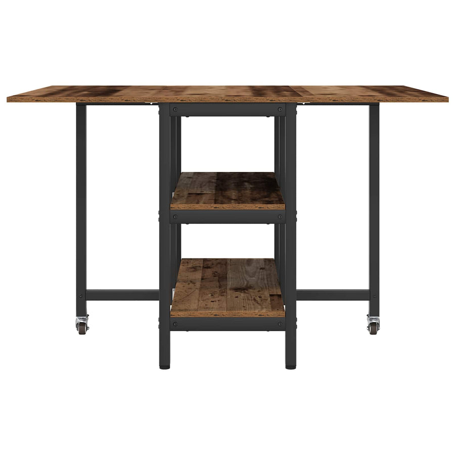 Eettafel 122 x 80 x 76,5 cm Bewerkt hout Oud hout Rechthoekig