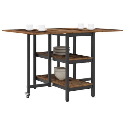 Eettafel 122 x 80 x 76,5 cm Bewerkt hout Oud hout Rechthoekig