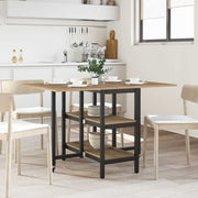 Eettafel 122x80x76,5 cm bewerkt hout artisanaal eiken