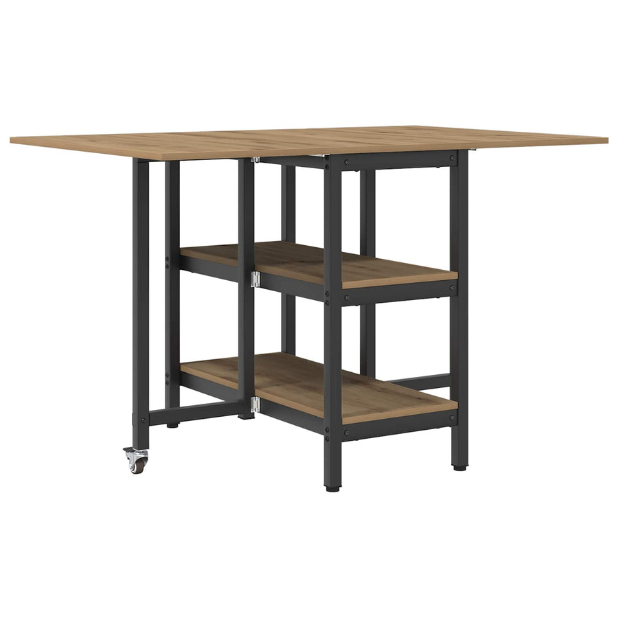 Eettafel 122 x 80 x 76,5 cm Bewerkt hout Artisanaal eiken