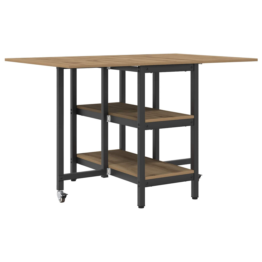 Eettafel 122 x 80 x 76,5 cm Bewerkt hout Artisanaal eiken