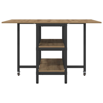 Eettafel 122 x 80 x 76,5 cm Bewerkt hout Artisanaal eiken