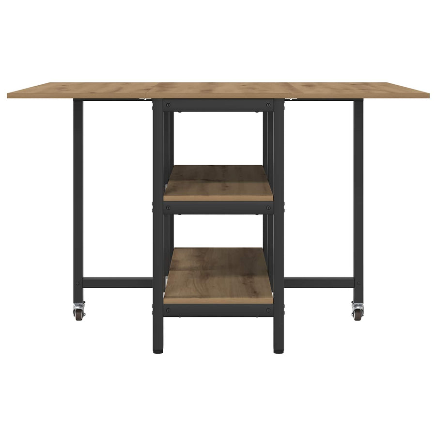 Eettafel 122 x 80 x 76,5 cm Bewerkt hout Artisanaal eiken