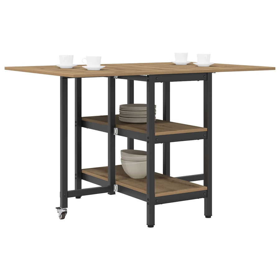 Eettafel 122 x 80 x 76,5 cm Bewerkt hout Artisanaal eiken