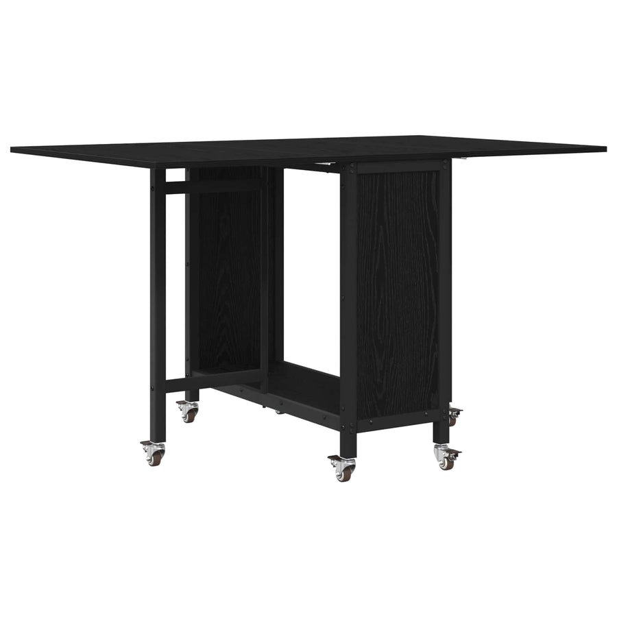 Opvouwbare eettafel met wielen 130 x 80 x 76,5 cm Bewerkt hout