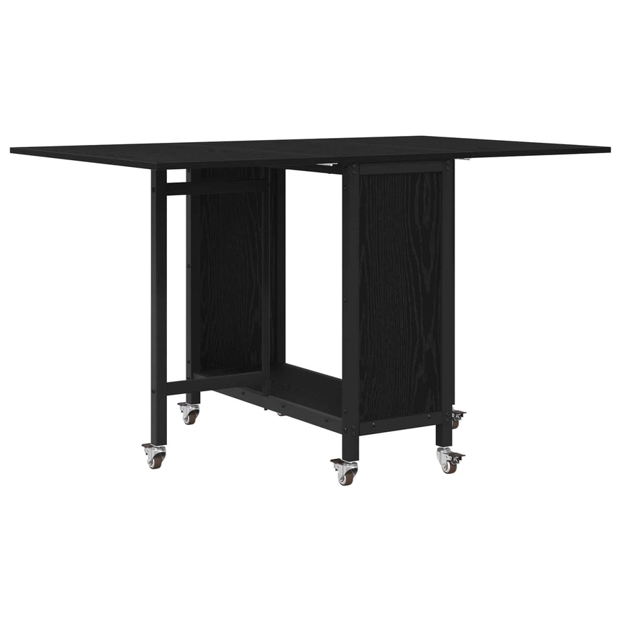 Opvouwbare eettafel met wielen 130 x 80 x 76,5 cm Bewerkt hout