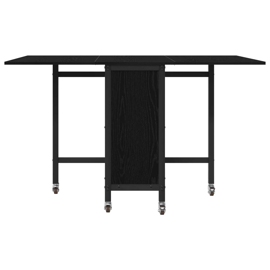 Opvouwbare eettafel met wielen 130 x 80 x 76,5 cm Bewerkt hout